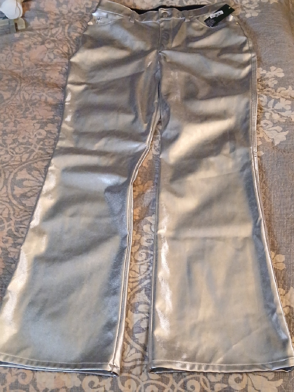 Wild Fable Silver Metallic Flare Pants